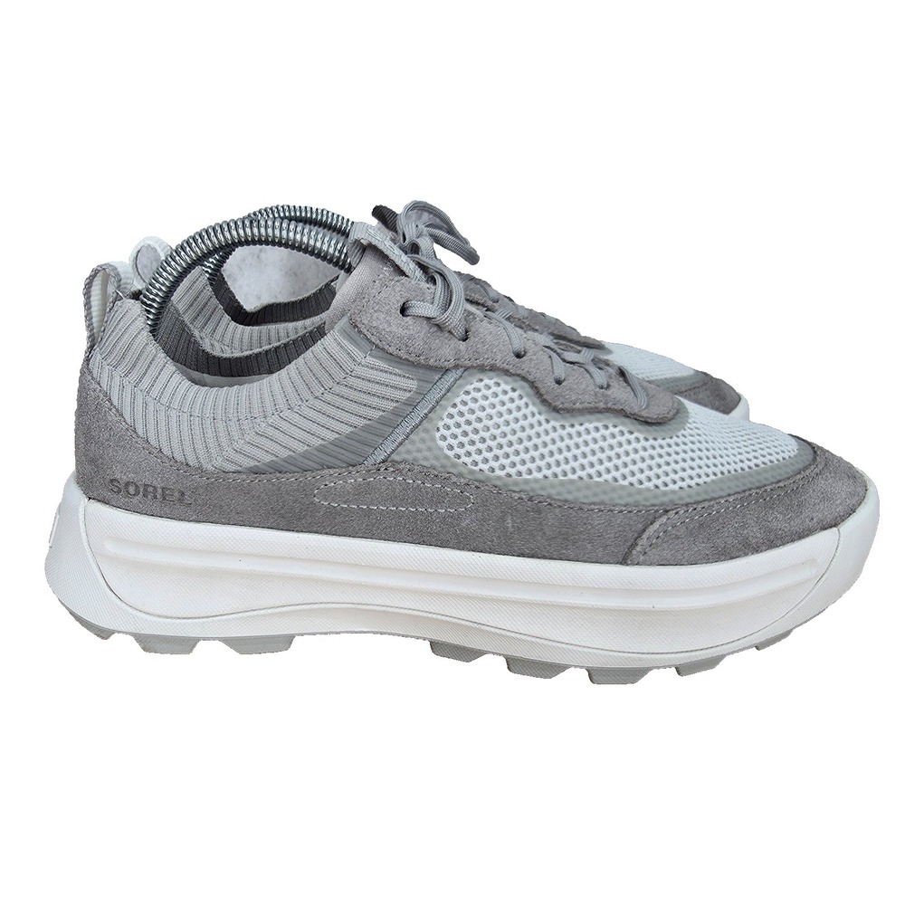Sorel Ona 503 Sneakers Womens 9.5 Moonstone Gray Suede Platform Shoes NL4964-009